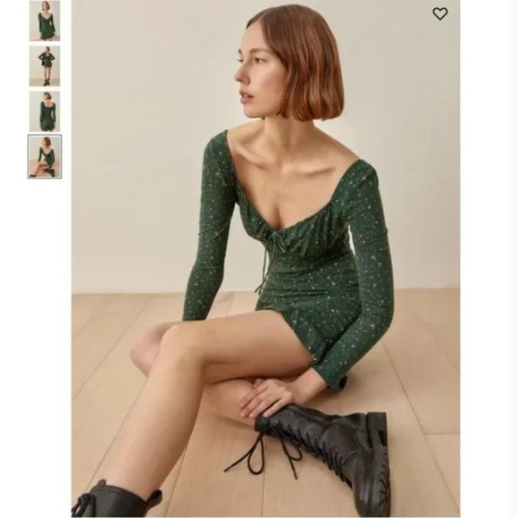 Reformation Anjeline Dress - Coriander - Picture 2 of 8